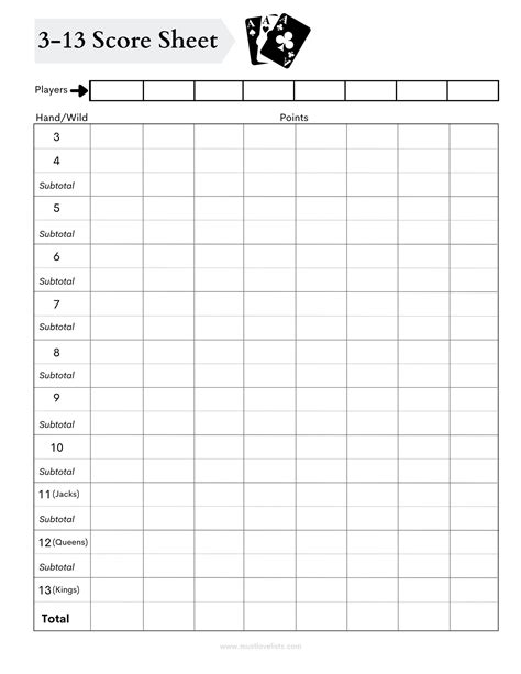 printable game score sheets.